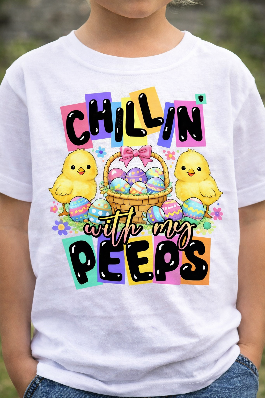 Chillin’ With My Peeps – Easter Kids PNG | Commercial Use Digital Download